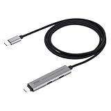 イーサプライ USB Type-Cハブ Type-Cケーブル 1m PD対応 PD100W USB3.2Gen1 USB5Gbps 持ち運び ケーブル一体型 ブラック EZ4-HUBC34BK