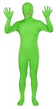 Sheface Spandex Mouth Open Second Skin Zentai Full Body Costume (X-Large, Lime Green)