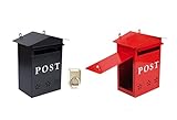 Mailbox 鉄製メールボックス郵便ポストメールボックス（海外直送品） (red)