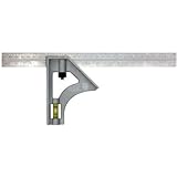 ［Johnson］300mm水平器コンビネーションスケール（インチ/メトリック併記）●直角定規45度ケガキ