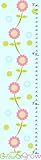 Green Leaf Art Pink Flowers Growth Chart [並行輸入品]