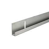 e-kanamono ステンレス片長チャンネル(穴明) 8mmx13x3000mm(1.5M+1.5M) ゴム付 ヘアライン仕上 ※工事用