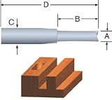 Vermont American 23101 3/16-by-1/2-Inch Carbide Tipped Straight Router Bit, 1-Flute 1/4-Inch Shank [