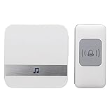 Fenteer 現代的 シンプル デザイン ワイヤレス ドアベル 家 セキュリティ 防水 全6種 - ホワイト1送信機+ 1受信機