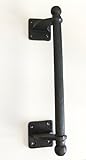 バーンドアプルハンドル13.5 " Heavy Duty Solid Cast Iron with素朴なLookのヴィンテージ国素朴なバーンドアログのホームキャビン