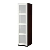 IKEA(イケア) PAX ベリスボー フロストガラス/ホワイト ブラックブラウン 50x60x201 cm 39896352 ワードローブ 扉1枚付、ブラックブラウン、ベリスボー フロストガラス