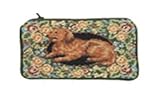 123 Creations C498CC-4.5x7 in. B-Floral Golden Retriever Petit-point Cosmetic Purse