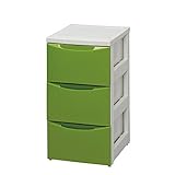 アイリスオーヤマ チェスト スリム カラーコーディネート 3段 幅32.4cm ホワイト/グリーン COD-323