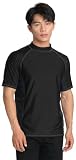 ラッシュガード メンズ 水着 UVカット 半袖 Tシャツパーカー UPF50+ al20008 L ブラック/チャコールグレー