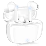 【2026新登場】ワイヤレスイヤホン bluetooth 5.4 イヤホン ブルートゥース V15 小型軽量 ぶるーとぅーす コードレス人気 最大36時間再生 ENC通話 マイク付き 自動ペアリング Type-C充電 タッチ式音量調整KS (ホワイト)