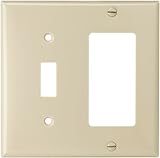 クーパー配線デバイス標準サイズ2-gang熱硬化性樹脂Toggle and Decoratorコンボ壁プレートwithボックス N/A 2153V-BOX 1