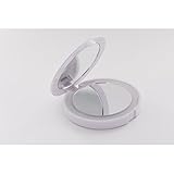 led付きミラー 化粧鏡 拡大 折りたたみ ブラック LED化粧鏡 女優ミラー コンパクト (RM191 白)