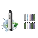 電子タバコ シーシャ 9000回吸引 HQD CUVIE PLUS2.0 ニコチンゼロ リキッド 18ml 電子VAPE 水蒸気タバコ 持ち運びシーシャ VAPE 使い捨て 禁煙グッズ 爆煙 長持ち 大容量 11種類 フレーバー 高品質 ハイエンドモデル 【Type-Cケーブル 付き】 (スカイミント)