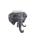 Transer Elephant Head粘着フックStickyハンガーホルダーforバッグキー 4.4"x4.4" グレー