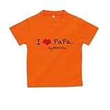 BabyChips アイラブパパメッセージ(名入れ半袖ベビーTシャツ) 140 オレンジ