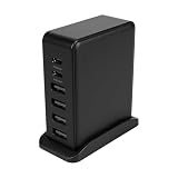 オウルテック USB 充電器 合計最大64W PD20W USB Type-C×2 Type-A×4 スタンド付き PSE認証品 ブラック OWL-APD64C2A4-BK