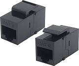 オーディオファン RJ45 LANケーブル用中継コネクタ RJ45 中継プラグ キーストンタイプ CAT6 8P8C メス-メス ブラック 2点セット