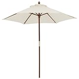 ウッドパラソル 2.1m ベージュ ノーブランド品