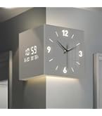 Amazon.co.jp: 両面角デジタル時計 壁掛け センサースイッチグロー