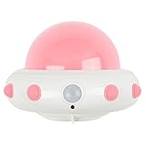 Kobwa センサーライト 人感センサー LEDライト USB充電 UFO型 LED人感センサー 室内 インテリア LED小夜灯 ベッドランプ 多功能LED (ピンク)