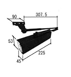三協アルミ部品 玄関ドア：ドアクローザー(上かまち)ネジピッチ：162×19[WD3191-04] [KG]ダークグレイ