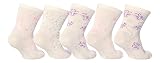 Elle - 5ペアコットン新生児用ソックスベビー靴下カラフル可愛い baby  3サイズと8色で (0-6 ヶ月, BE05 White with Flowers) [並行輸入品]