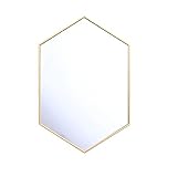 北欧錬鉄製バスルームミラー/ベッドルームミラー六角壁掛け鏡/サイズ60 * 90cm