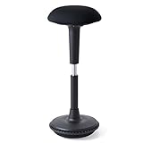 タンスのゲン 【傾けて楽な姿勢に！】 ハイスツール スタンディングチェア 昇降 62～85cm ガス圧式 スタンディングデスク対応 人間工学 カウンターチェア 無段階高さ調節 耐荷重100kg ブラック×ブラック 54310000 BK