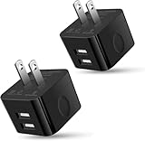 キューブ型 USB充電器 ２ポート USB コンセント iPhone 充電器 usb電源アダプター 急速充電器 iPoto コンパクト 急速充電 usbアダプター 携帯充電器 acアダプター スマホ充電器 PSE済/2.4A アンドロイド充電器 軽量 きゅうそく充電器 アイフォン 充電器 iphone Android対応 2個セット ブラック