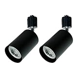ダクトレール用スポットライト レール照明 電球付き ライティングバー用スポットライト レールライト ダクトレールライト LED電球 ビーム電球 口金E11 70W形相当 照明 間接照明 配線ダクトレール用 ライティングレール用 レール用 (2セット, 黒器具-8W電球付き-自然色)