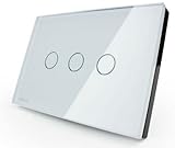 US/AU Standard, Switch VL-C303-81,3-gang 110~250V Smart home, Crystal Glass Panel, Touch Screen Cont