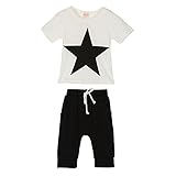 Cutelove ベビー服　スーツ　二点セット　Tシャツ　五芒星柄　ハロンパンツ　男の子　夏　普段着　ファッション　かっこいい