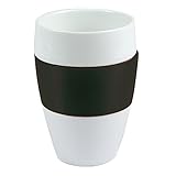 High Quality AROMA Porcelain Tumbler 400ml / 13.5 fl.oz., white with solid black