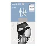 [ASTIGU] アツギ ATSUGI 快 ムレにくい パンティ部レス ストッキング(BK-ブラック、S-M)