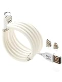 [Magic Cable 540X] マグネット 充電ケーブル 0.9m 白 マジックケーブル 充電器 iPhone互換 USB充電ケーブル マグネットケーブル マグネット式 充電ケーブル TYPE C B iPhone互換端子 3.0 ケーブル 540X 0.9m 白