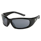 Crews ForceFlex Ultra-Flexible Regular Safety Glasses With Black Thermoplastic Urethane Frame, Gray 