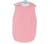 6重より柔らか パジャマ ベビー オーガニックコットン 赤ちゃん ボタン開閉式 肌触り抜群 寝袋 40*60 cm 水玉ピンク