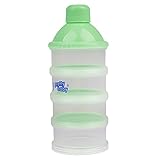 Lovoski 赤ちゃん　スタック可能　粉ミルク　スナック　離乳食保存　コンテナ　4層　フードボックス　全3色 - グリーン