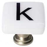 新しいヴィンテージSquareノブ仕上げ:サテンニッケル、文字: K