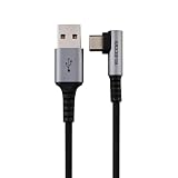 エレコム USB Type-C ケーブル 0.3m (USB-A to USB-C) L字 15W ナイロンメッシュ 【USB-IF認証】 ブラック MPA-ACECL03BK