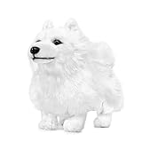 シミュレーション サモエド ぬいぐるみ - リアルな12インチ 立っている白 サモエ ペット 犬 ぬいぐるみ かわいい 犬 子犬 モデルおもちゃ ユニークなぬいぐるみギフトコレクション 子供の誕生日 ホームデコレーション……