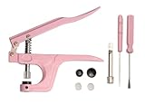 JUTOSU ハンディプレス セット ハンドプレス プラスナップ スタータ スナップペンチ プライヤー ハンドプライヤー 工具セット ピンセット T8 T5 T3に対応 手芸 裁縫用 DIY スナップ ボタン ピンク シルバーグレー (ピンク)