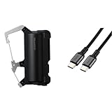 【Type-Cケーブルセット】 エレコム モバイルバッテリー カラビナ一体型 5000mAh 15W Type-C 1ポート 防水 防塵 IP44 簡易スマホスタンド ケーブルホルダー ブラック DE-C35L-5000BK + エレコム USB Type C ケーブル 1m 100W PD対応 高速充電 断線防止 高耐久 ナイロンメッシュ ブラック MPA-CCECAN10BK