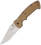 CRKT Crawford Kasper部分的鋸歯状ナイフ、シルバー