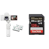 SONY(ソニー) コンパクトデジタルカメラ VLOGCAM Vlog用カメラ ZV-1II シューティンググリップキット ウィンドスクリーン付属 ズームレンズ ホワイト ZV-1M2G W+【サンディスク正規品】SDカード 128GB SDXC Class10 UHS-I V30 読取最大200MB/s SanDisk ExtremePRO SDSDXXD-128G-GHJIN 新パッケージ