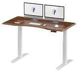 FLEXISPOT スタンディングデスク メーカー5年保証 電動式昇降デスク 高さ調節 パソコンデスク E7セット (フレーム(白)+天板(ウッド), 140×70cm)