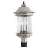 Sea Gull Lighting 82081-965 Outdoor Post Mount with Clear?lass Shades, Antique Brushed Nickel Finish