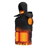[Ｄｉｎｇｇｏ] 電熱ベスト ヒーターベスト ヒートベスト 温熱ベスト 電熱ジャケット 防寒ベスト 発熱ベスト 電気ベスト 電熱ウェア 水洗可 男女兼用 USB バッテリー給電 3段温度 着脱式フード付き 速暖＊洗濯ネット付き（XL バッテリーなし）