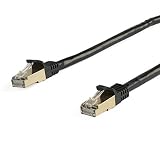 StarTech.com カテゴリ6a LANケーブル 5m ブラック ツメ折れ防止RJ45コネクタ CAT6aイーサネットケーブル 6ASPAT5MBK