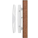 「ユーロ – Whistler」スライドドアハンドルセットwith Oak Wood Pull inホワイト – Finish Fits 3 / 15 / 16 " CTC Screwholes